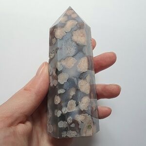 Blue/Pink Flower Agate Tower